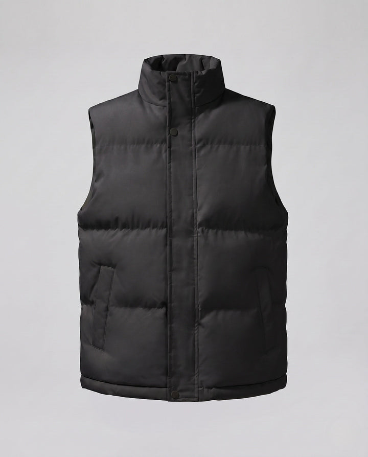 Alfrida sleeveless quilted gilet with high stand collar – image 6