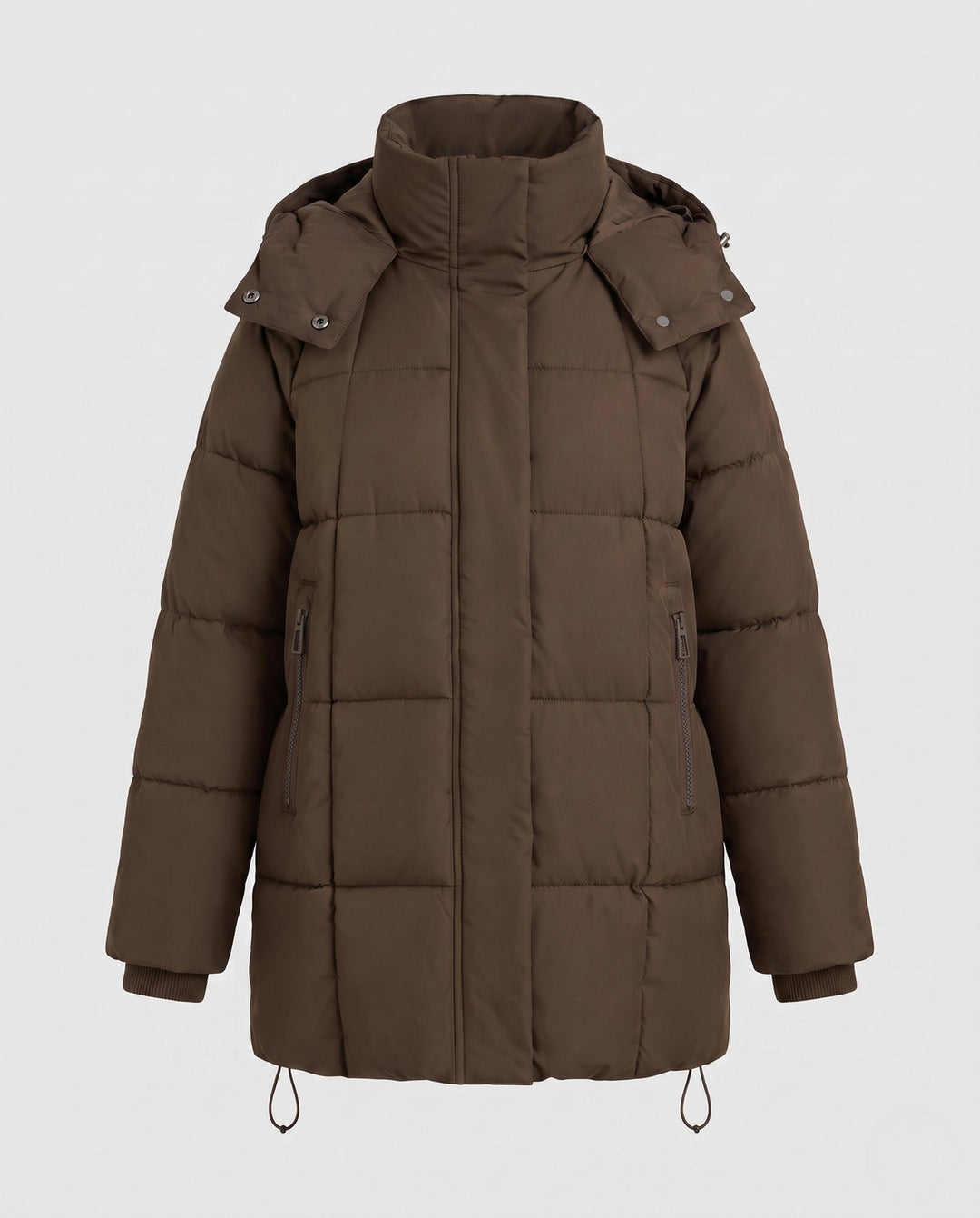Capucine oversized hooded quilted coat with drawstring hem – image 9