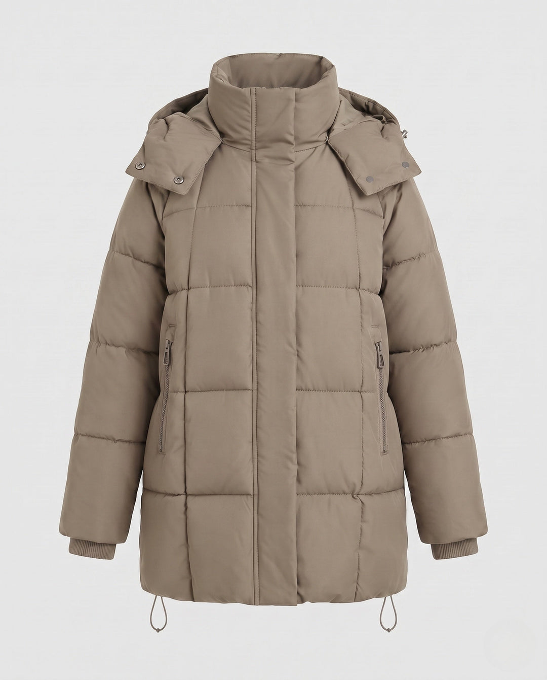 Capucine oversized hooded quilted coat with drawstring hem – image 11