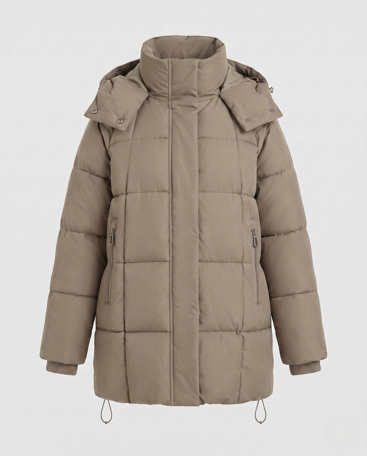 Capucine oversized hooded quilted coat with drawstring hem – image 11