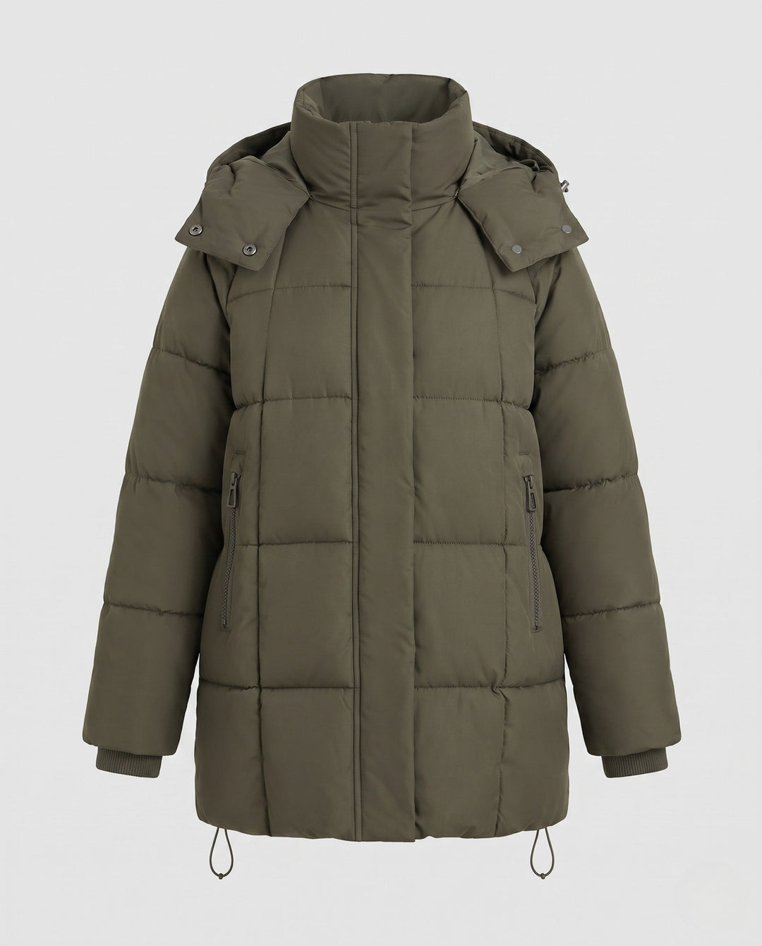 Capucine oversized hooded quilted coat with drawstring hem – image 5