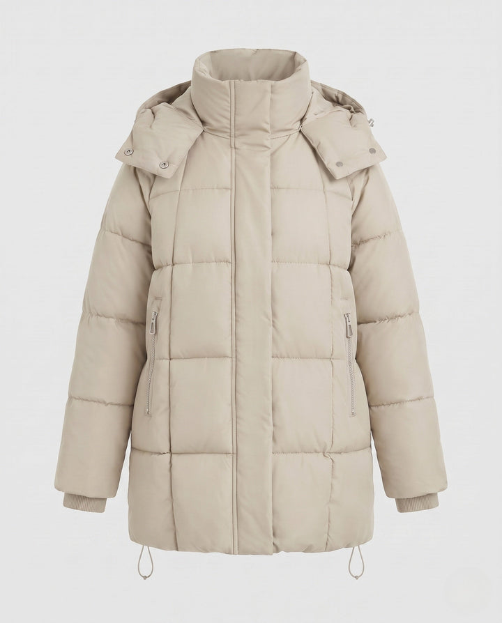 Capucine oversized hooded quilted coat with drawstring hem – image 10