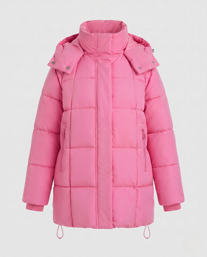 Capucine oversized hooded quilted coat with drawstring hem – image 8