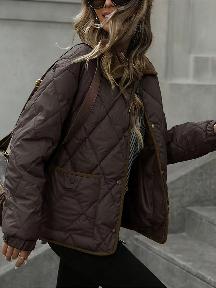 Tova quilted jacket with corduroy collar – image 2