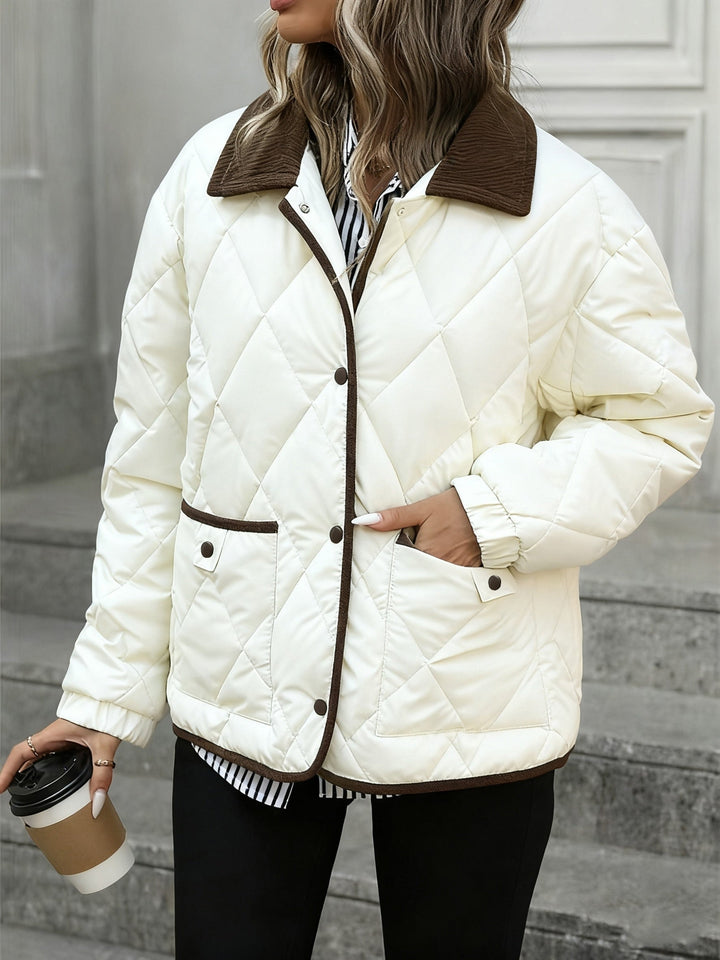 Blair quilted jacket with corduroy collar – image 5