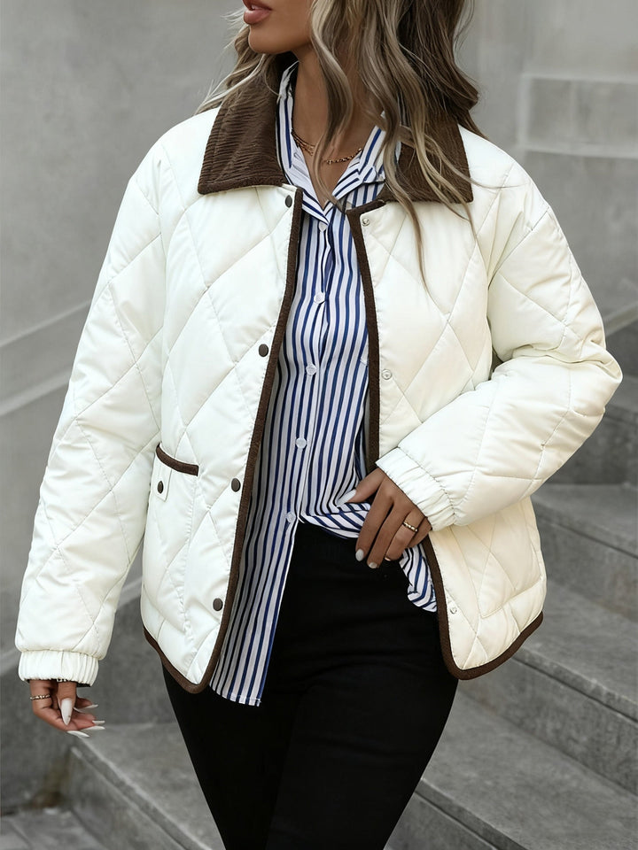 Blair quilted jacket with corduroy collar – image 7