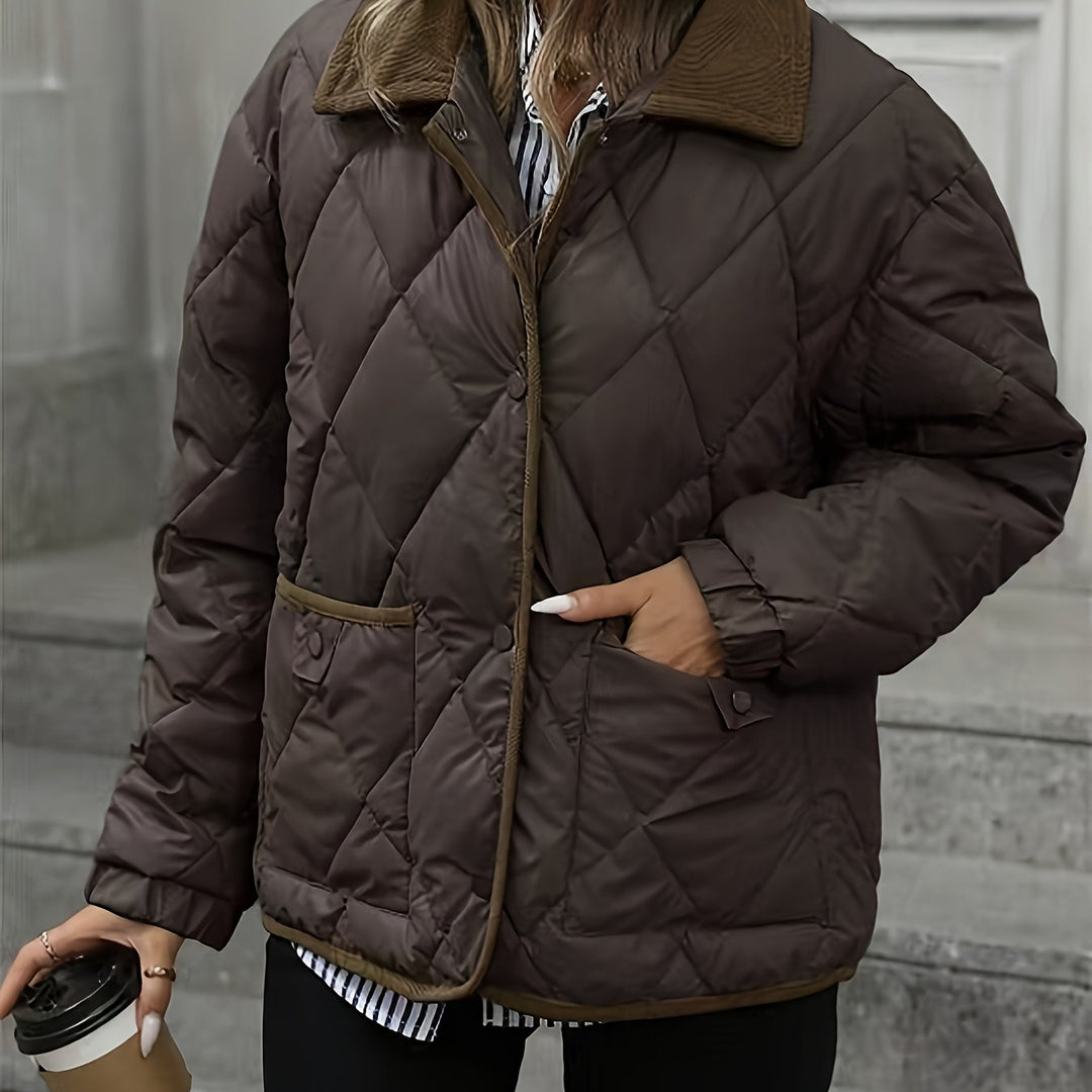 Blair quilted jacket with corduroy collar
