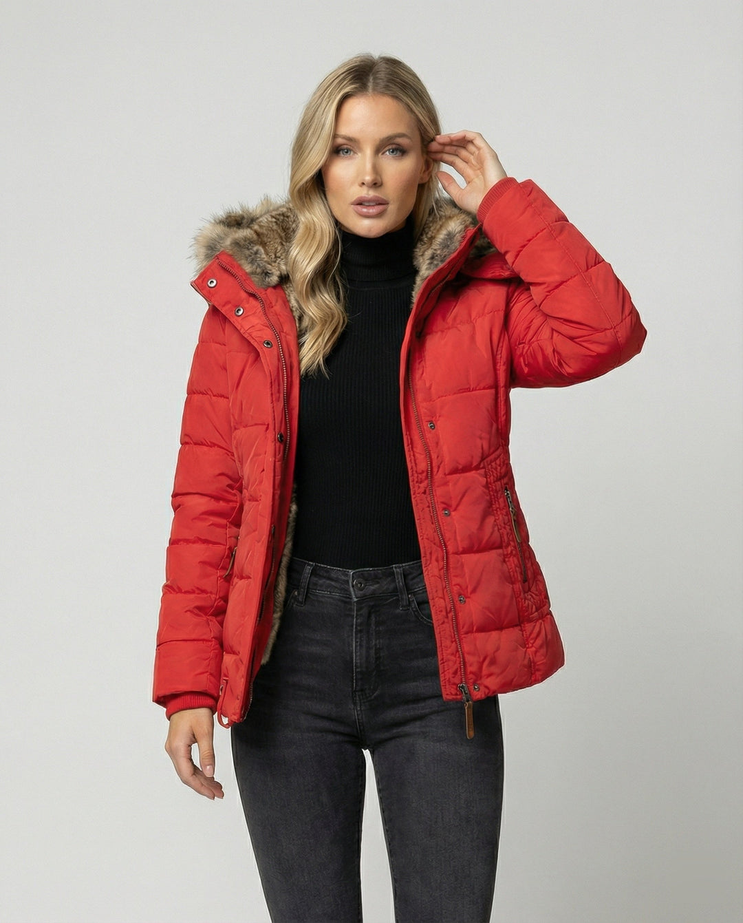 Amelia fleece lined hooded winter jacket – image 2