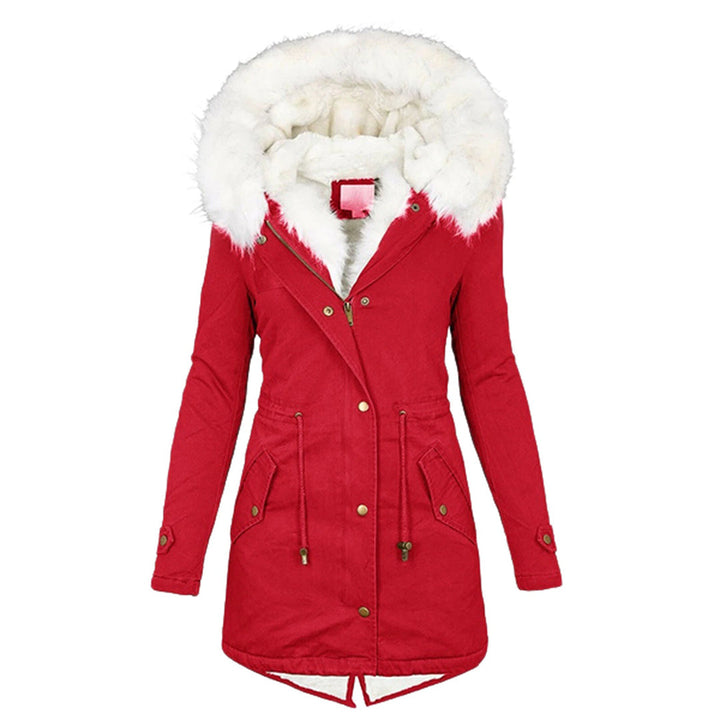 Antonia hooded winter jacket with button detail