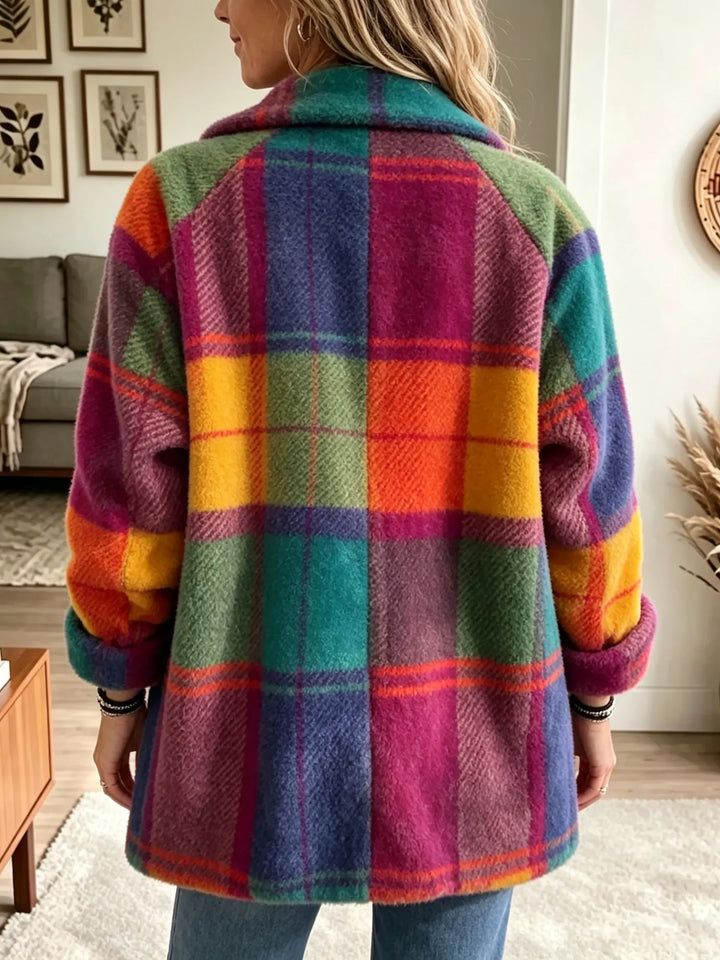 Winona Elegant Relaxed Check Fleece Jacket - image 2