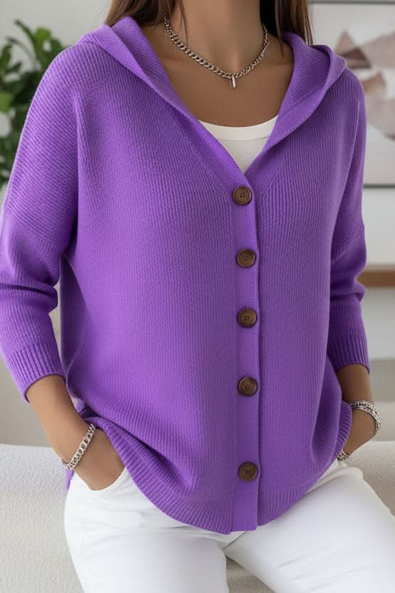 Moa hooded button front knit cardigan – image 13