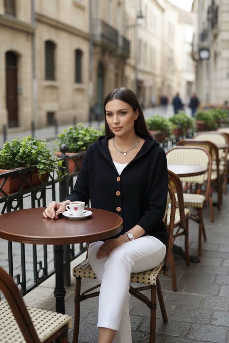 Moa hooded button front knit cardigan – image 14