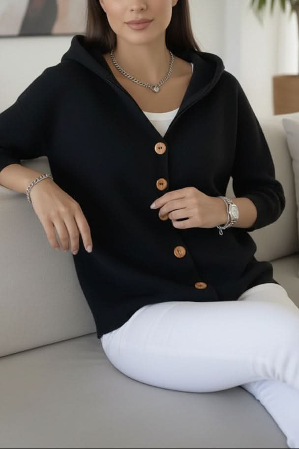 Moa hooded button front knit cardigan – image 15