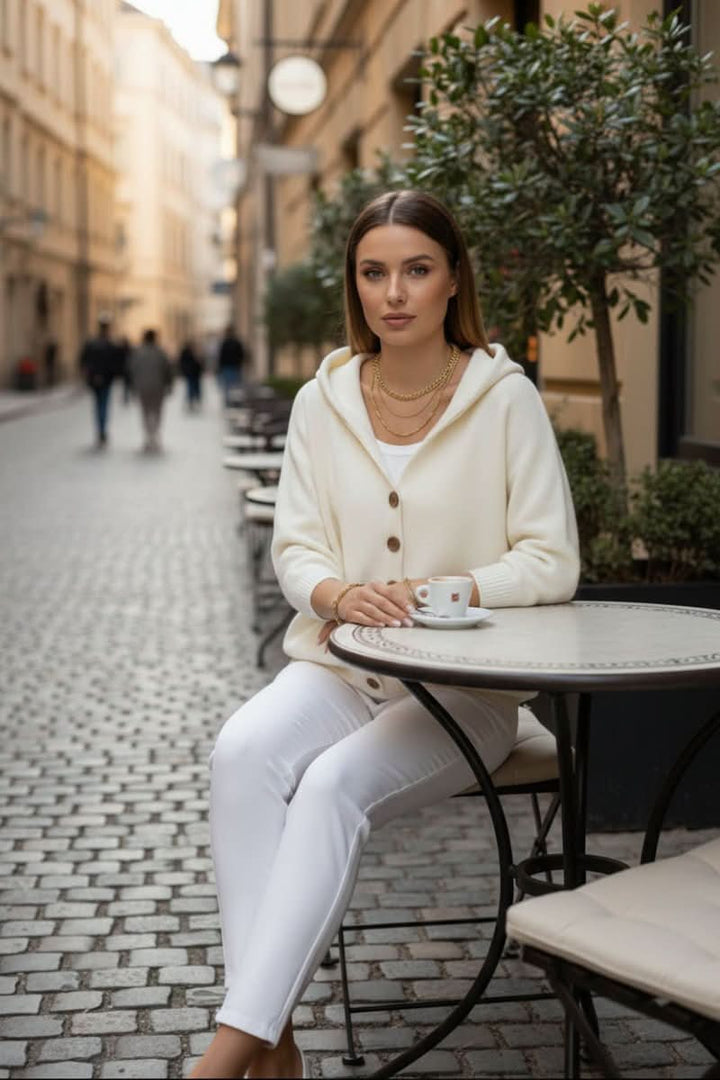 Moa hooded button front knit cardigan – image 3
