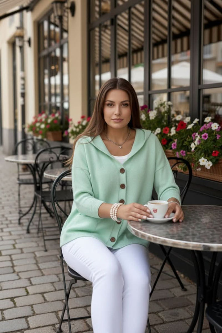 Moa hooded button front knit cardigan – image 5