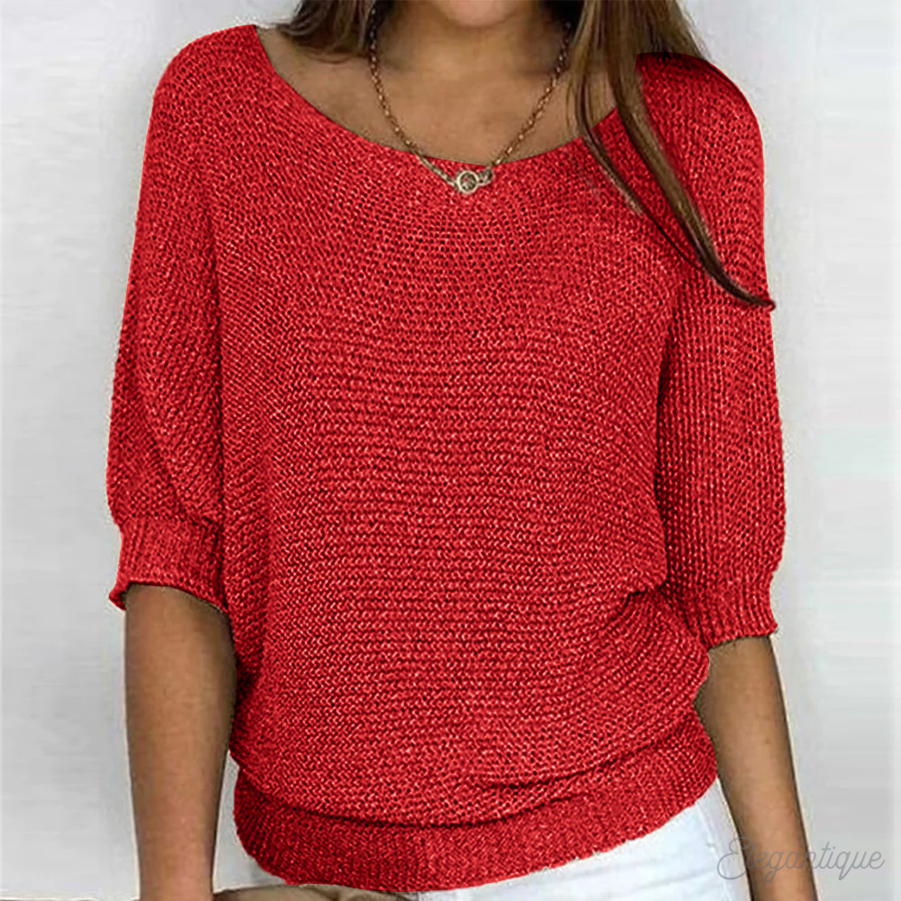 Halla relaxed knit jumper with wide sleeves – image 2