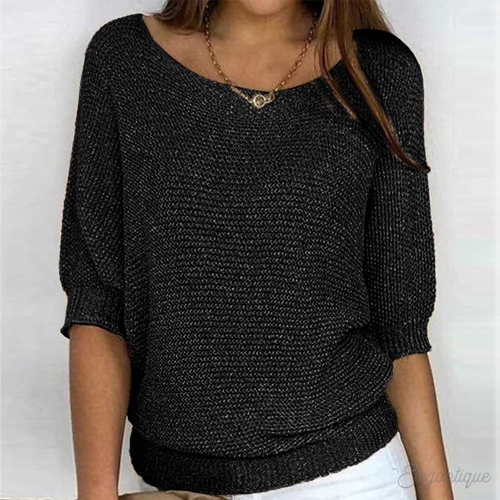 Halla relaxed knit jumper with wide sleeves – image 3