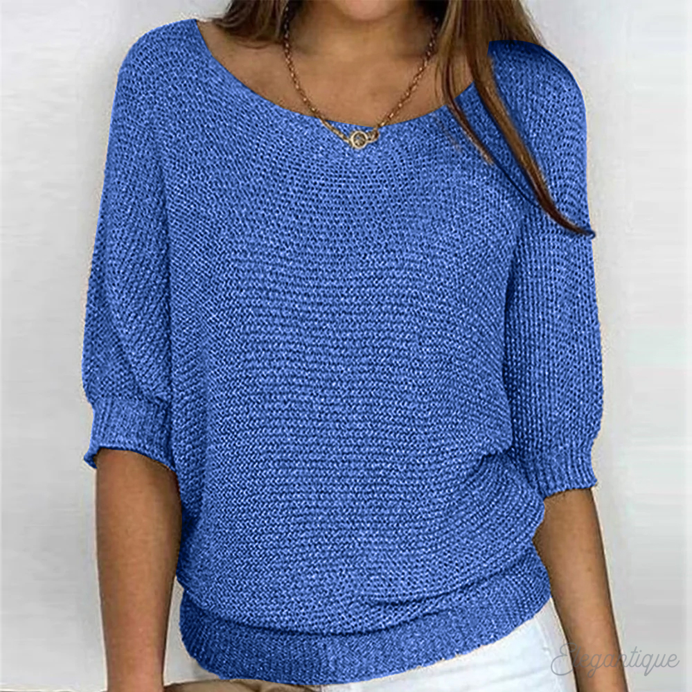 Halla relaxed knit jumper with wide sleeves – image 4