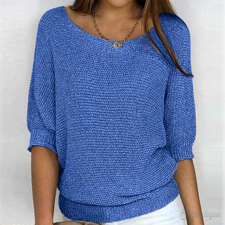 Halla relaxed knit jumper with wide sleeves – image 4