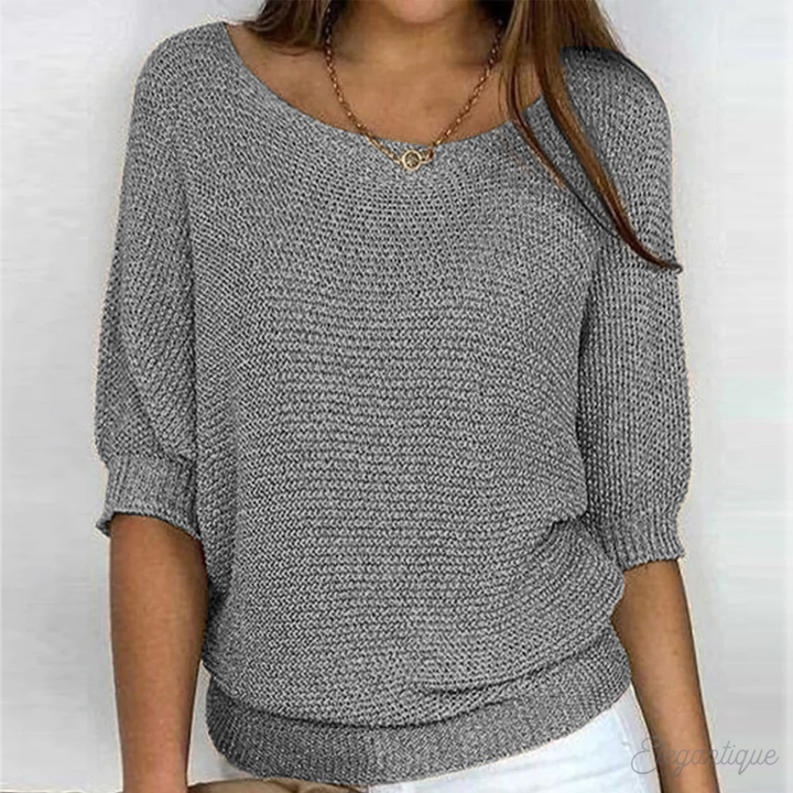 Halla relaxed knit jumper with wide sleeves – image 5