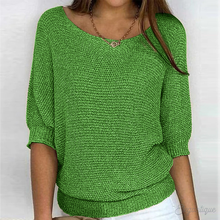 Halla relaxed knit jumper with wide sleeves – image 6