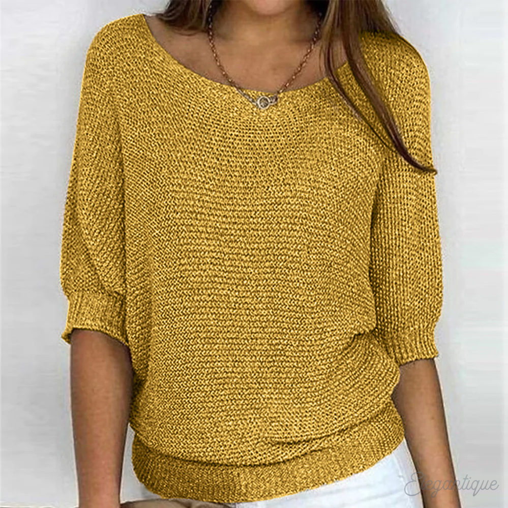 Halla relaxed knit jumper with wide sleeves – image 7