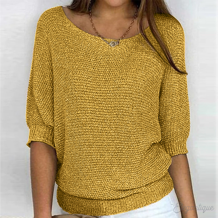 Halla relaxed knit jumper with wide sleeves – image 7