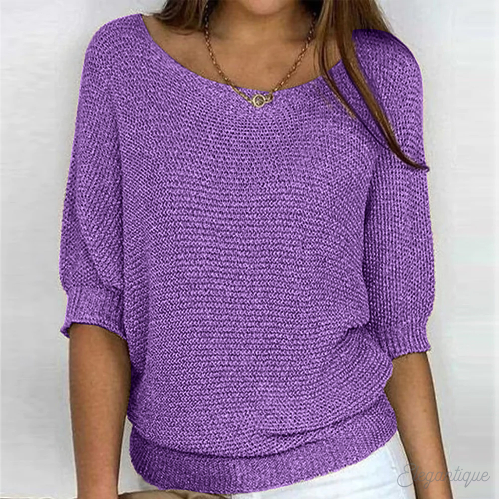 Halla relaxed knit jumper with wide sleeves – image 8