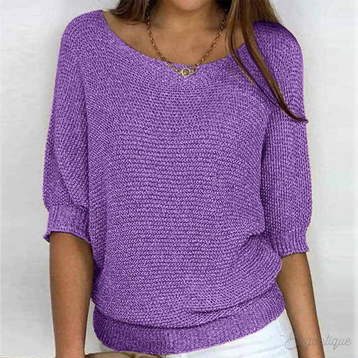 Halla relaxed knit jumper with wide sleeves – image 8