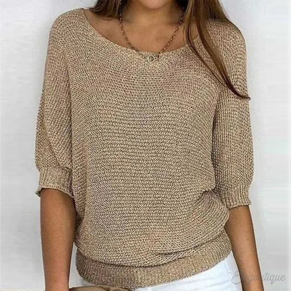 Halla relaxed knit jumper with wide sleeves