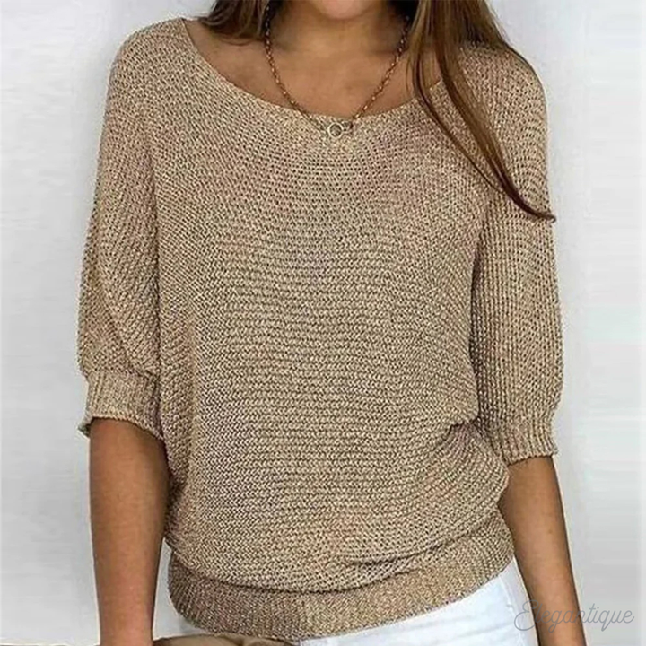 Halla relaxed knit jumper with wide sleeves