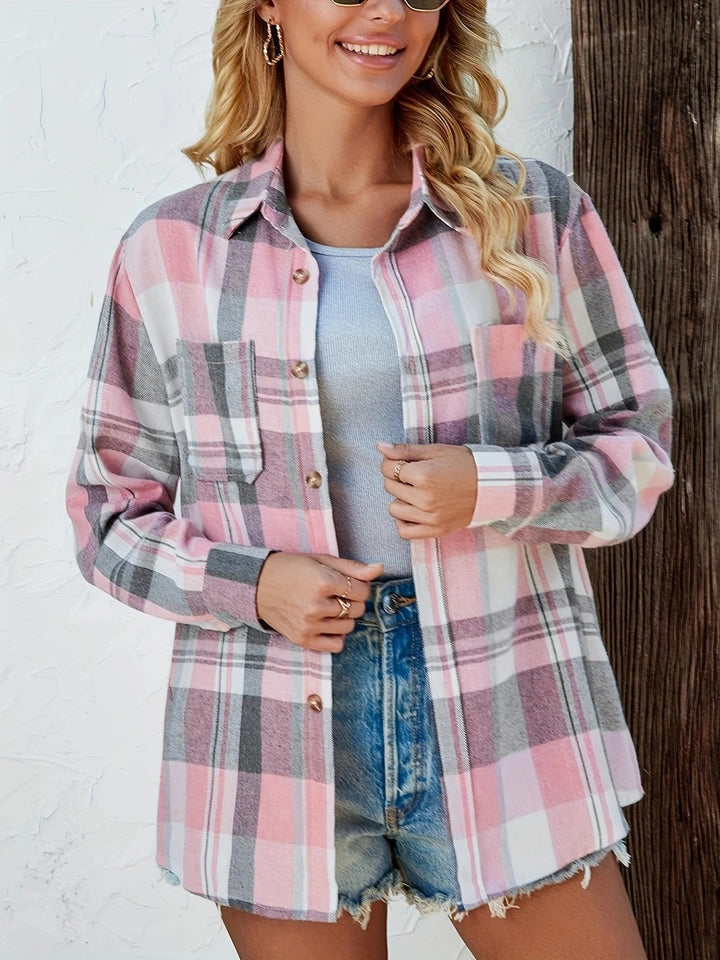 Tineke relaxed plaid flannel shacket – image 3