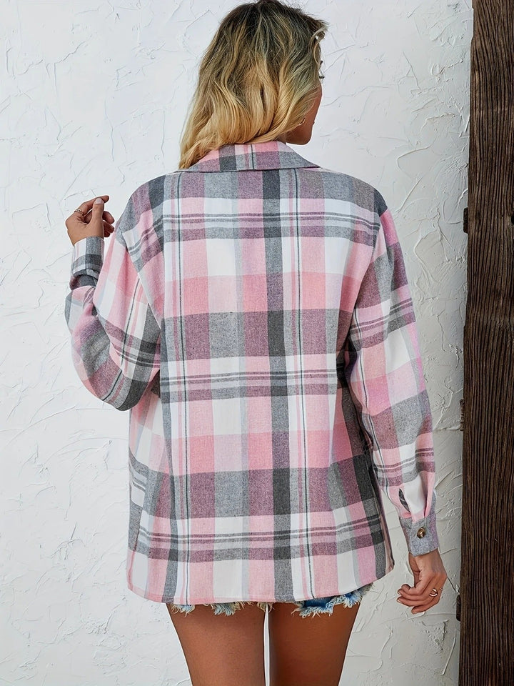 Tineke relaxed plaid flannel shacket – image 4