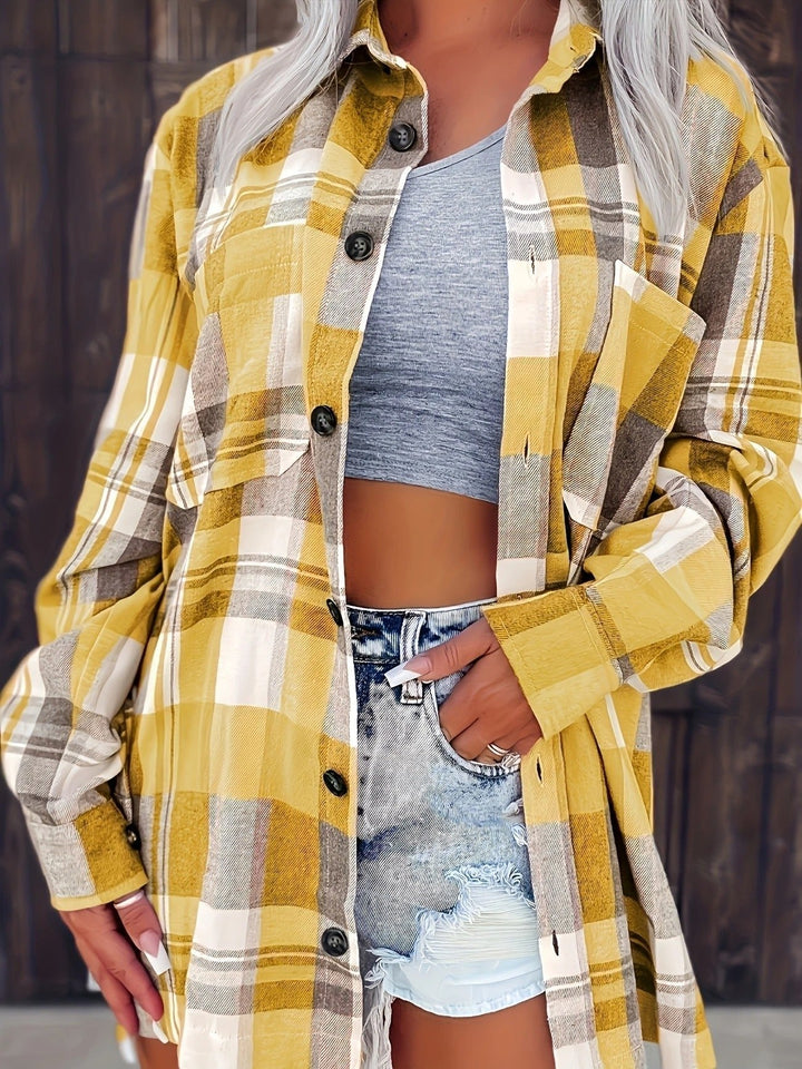 Tineke relaxed plaid flannel shacket – image 5