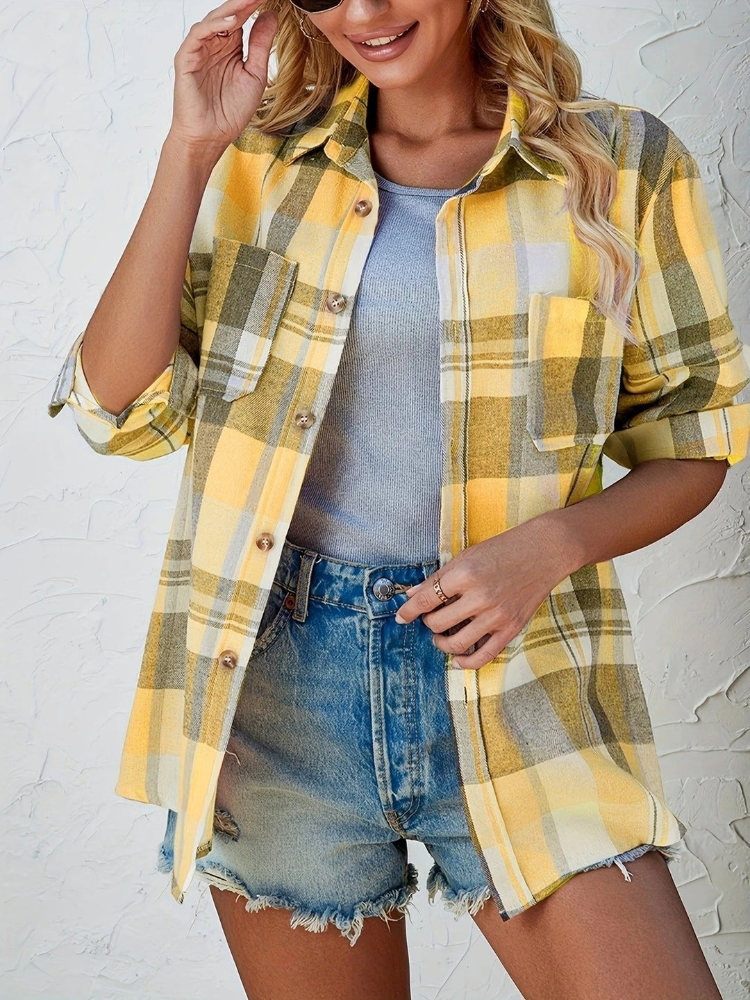 Tineke relaxed plaid flannel shacket – image 6