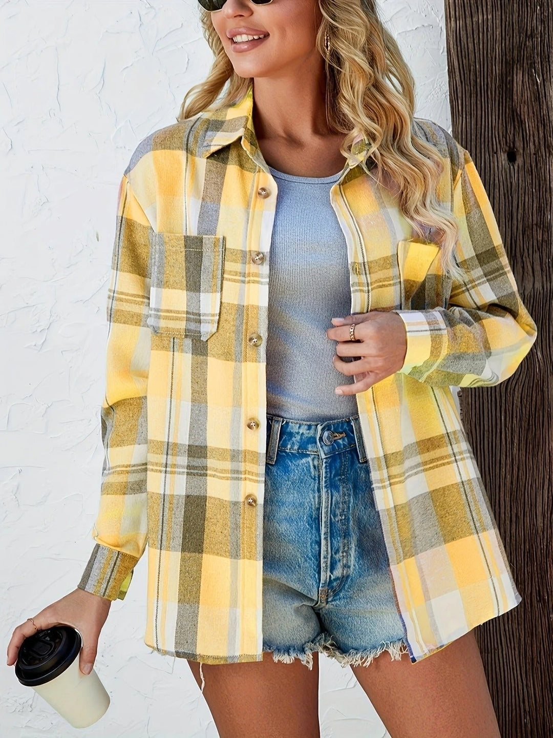 Tineke relaxed plaid flannel shacket – image 7