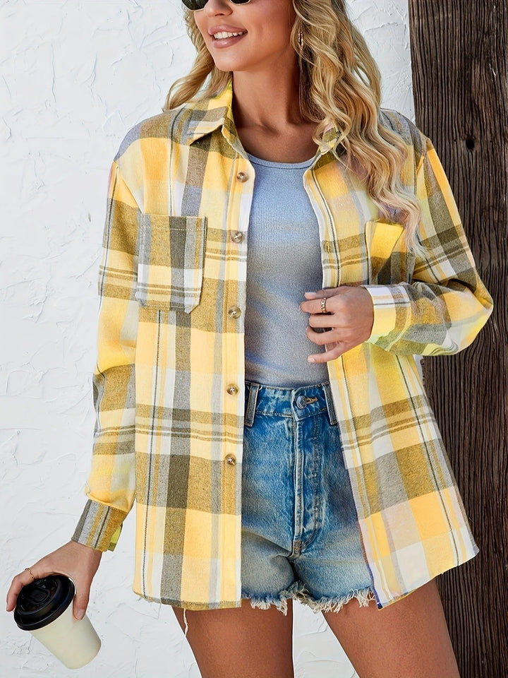 Tineke relaxed plaid flannel shacket – image 7