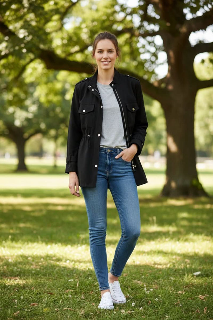 Lenna relaxed utility jacket with chest pockets – image 5