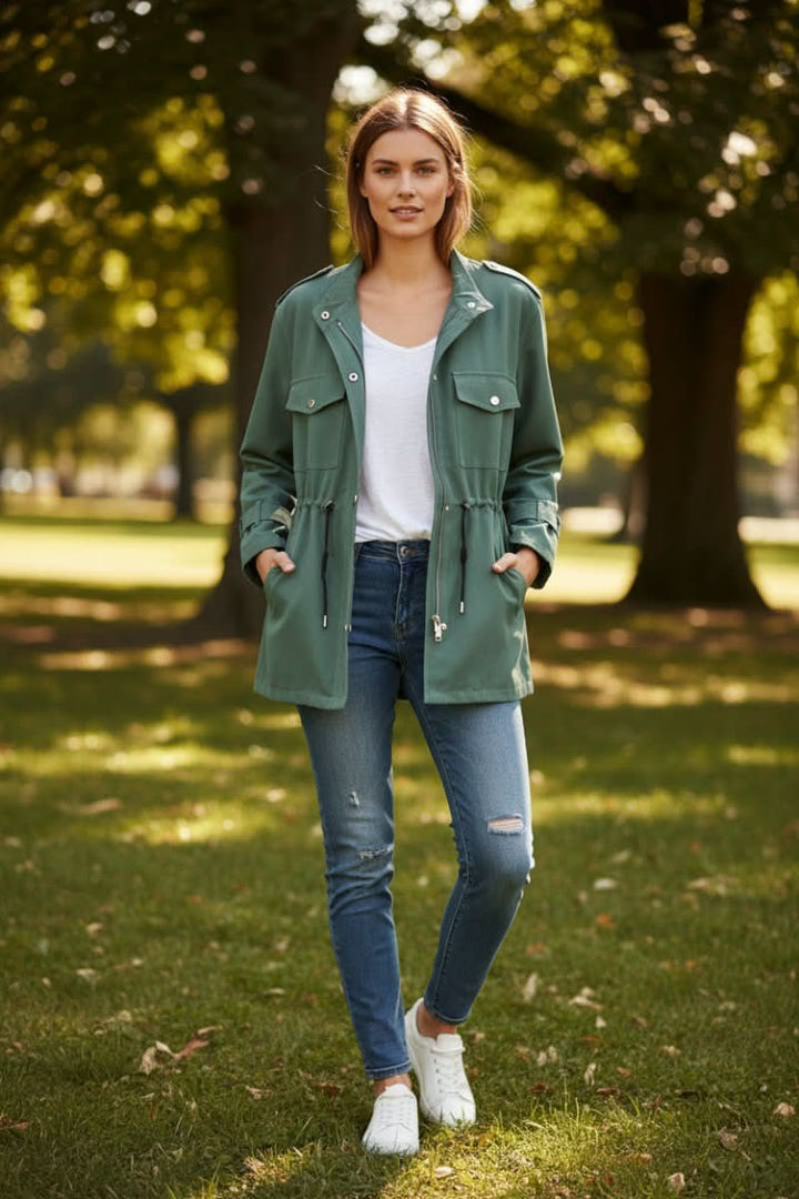Lenna relaxed utility jacket with chest pockets – image 7