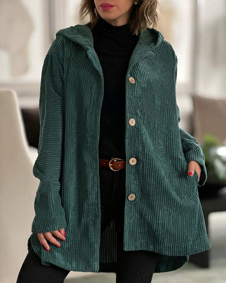 Hedda hooded corduroy jacket with patch pockets – image 3