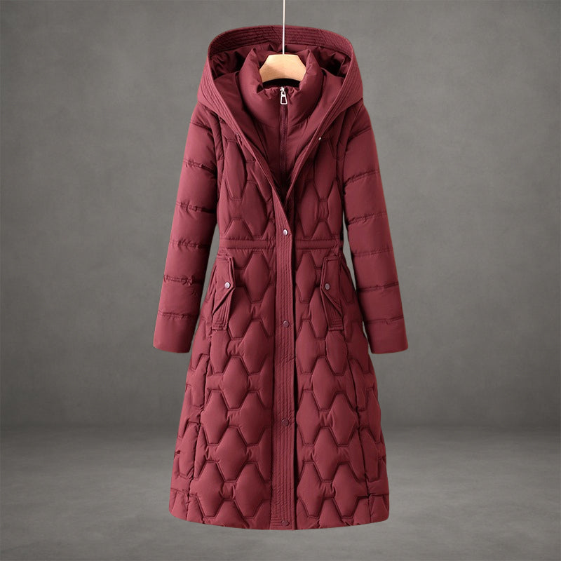 Cressida Elegant Longline Hooded Puffer Coat