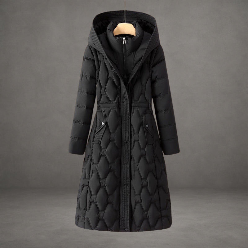 Cressida Elegant Longline Hooded Puffer Coat - image 4