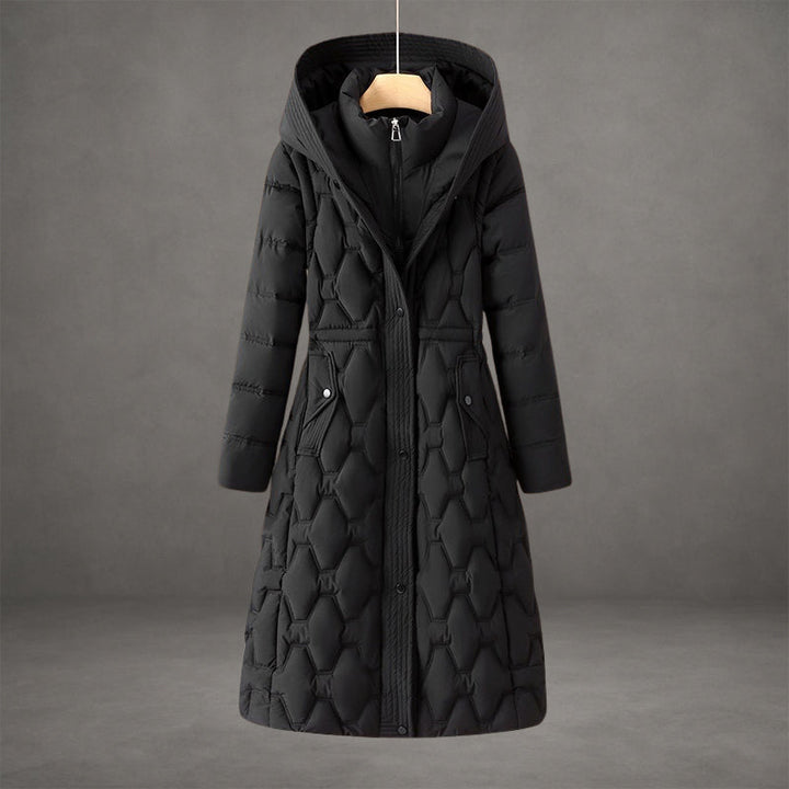 Cressida Elegant Longline Hooded Puffer Coat - image 4