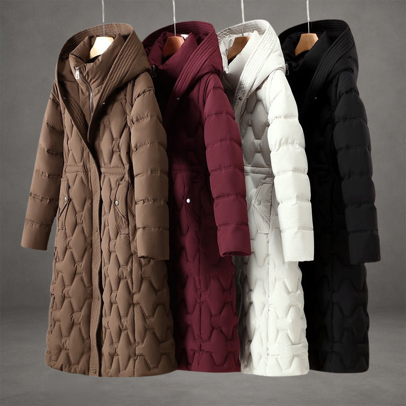 Cressida Elegant Longline Hooded Puffer Coat - image 9
