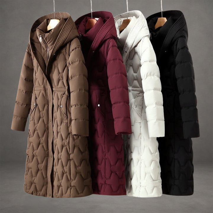 Cressida Elegant Longline Hooded Puffer Coat - image 9