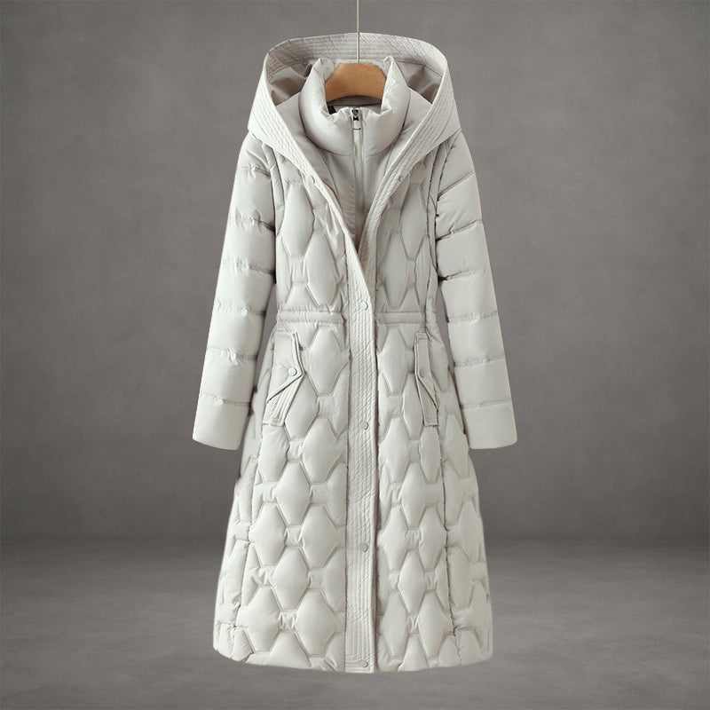 Cressida Elegant Longline Hooded Puffer Coat - image 2