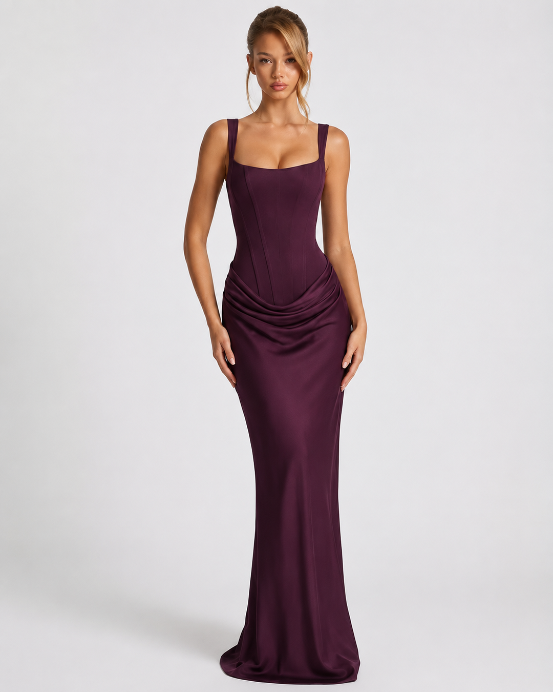 Annabelle square neck corset maxi dress
