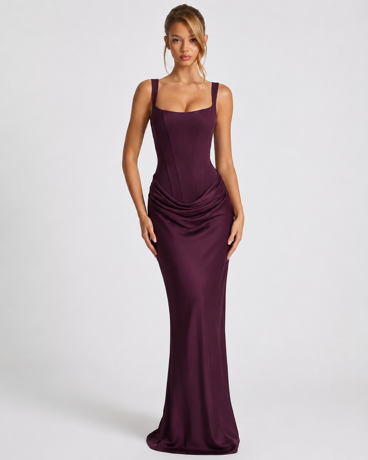 Annabelle square neck corset maxi dress