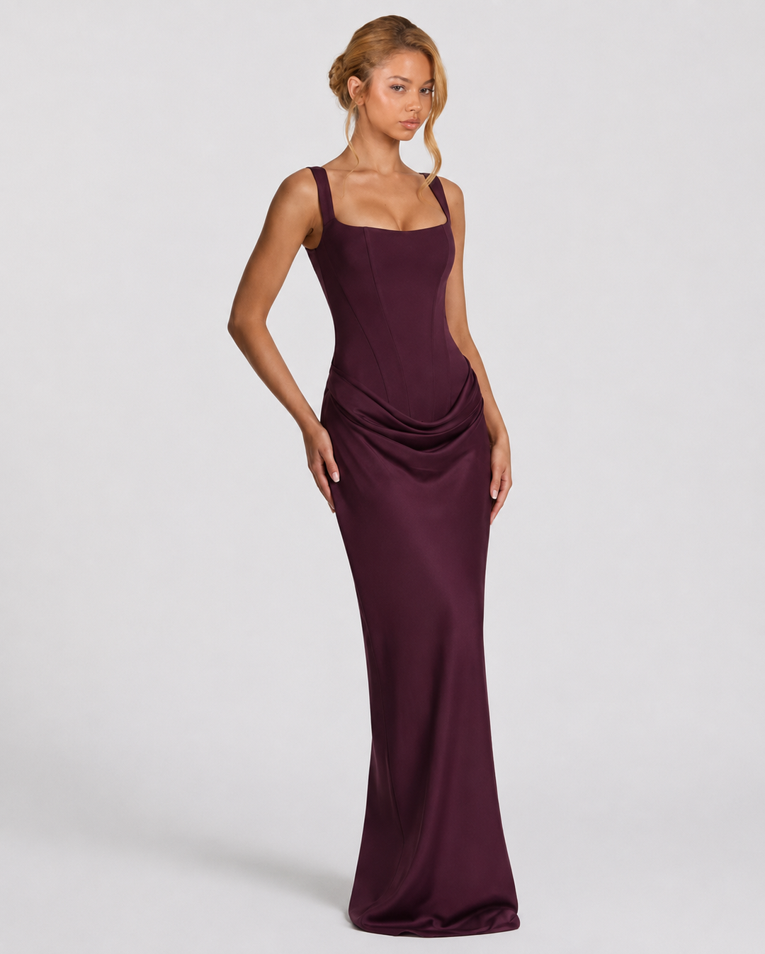 Annabelle square neck corset maxi dress – image 3