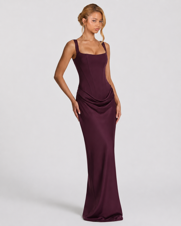 Annabelle square neck corset maxi dress – image 3